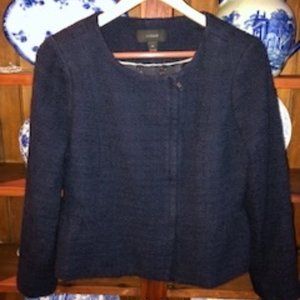 J Crew Navy Boucle Zip Up Jacket $10 price drop!